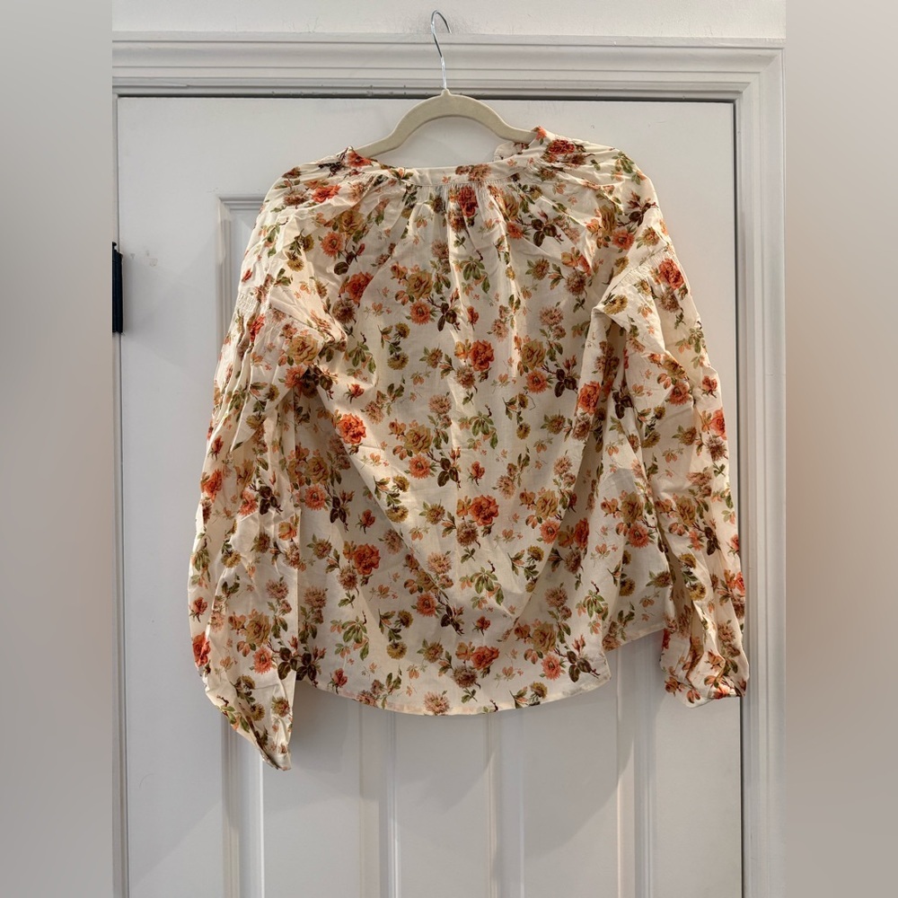 NWT Tuckernuck Romantic Floral Camden Blouse Long Sleeve Button ToP XXS - Picture 4 of 7